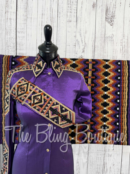 Purple, Copper, Tan & Black Day Shirt Set (Small)