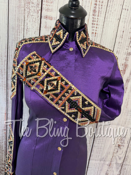 Purple, Copper, Tan & Black Day Shirt Set (Small)