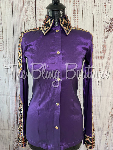 Purple, Copper, Tan & Black Day Shirt Set (Small)