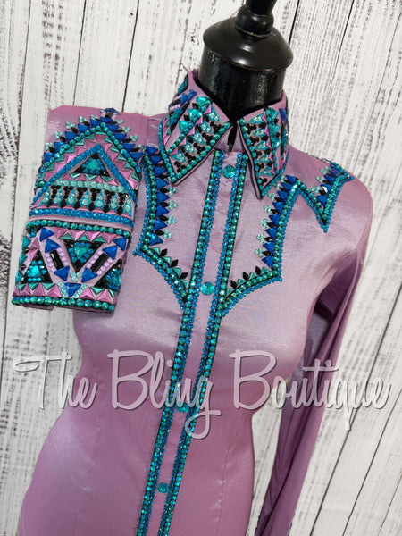 Lilac & Turquoise Day Shirt Set (Small)