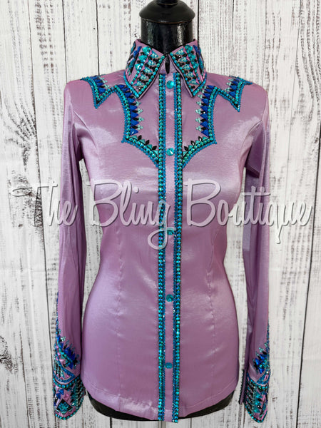 RE-ORDER Lilac & Turquoise Day Shirt Set (Choose Your Size)
