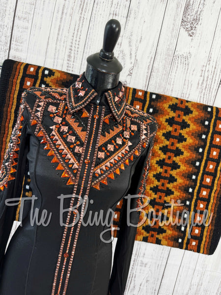 Black & Copper Day Shirt Set (Small)