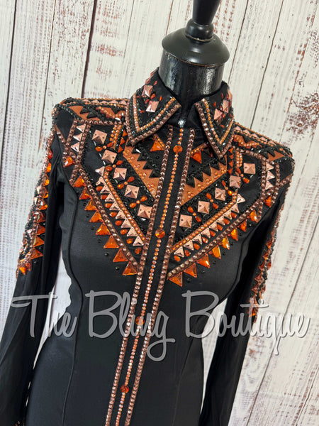 RE-ORDER Black & Copper Day Shirt Set (Choose Your Size)