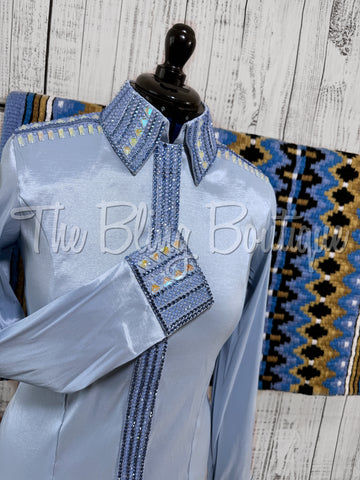 Powder Blue & Periwinkle Day Shirt Set (L)