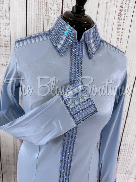 Powder Blue & Periwinkle Day Shirt Set (L)