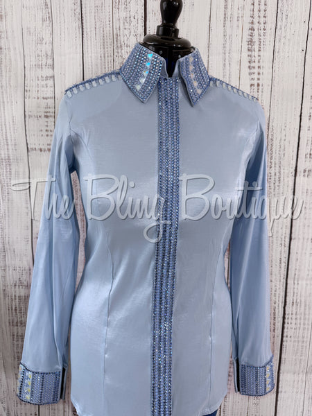 Powder Blue & Periwinkle Day Shirt Set (L)