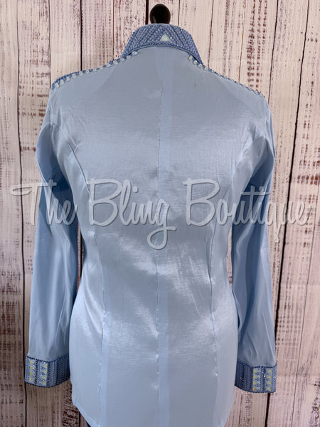 Powder Blue & Periwinkle Day Shirt Set (L)