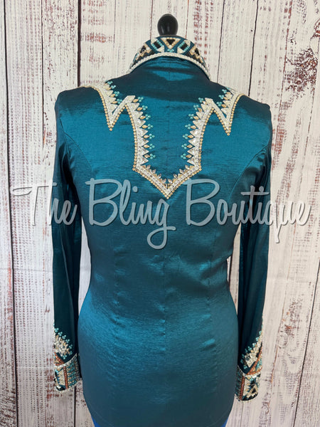 Ocean Teal, Teal, Copper, Tan & Black Day Shirt Set (Medium)