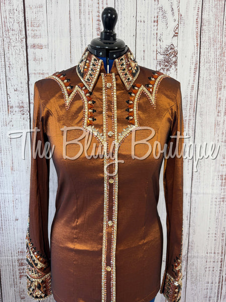 Rust, Tan, Black & White Day Shirt Set (Large)