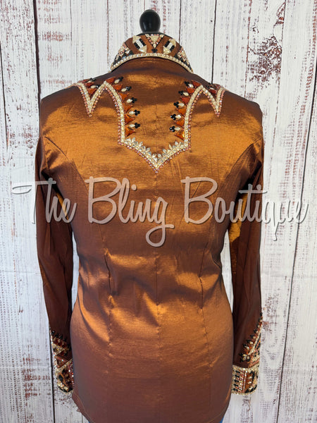 Rust, Tan, Black & White Day Shirt Set (Large)
