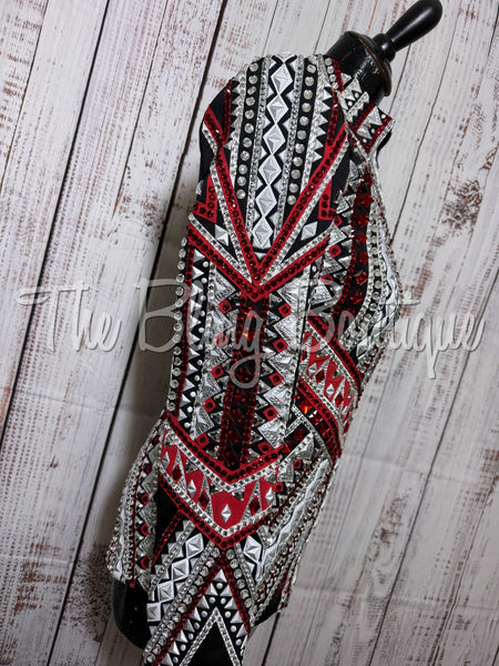 RE-ORDER Black, Red & Silver Showmanship Jacket (Choose Your Size)
