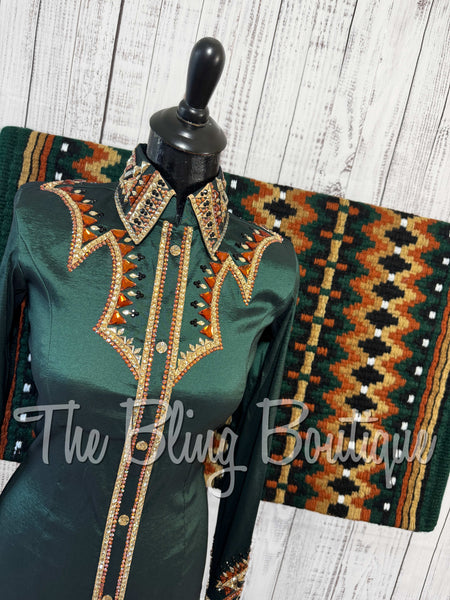 RE-ORDER Forest Green, Copper, Black & Tan Day Shirt Set (Choose Your Size)