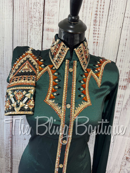Forest Green, Copper, Black & Tan Day Shirt Set (Small)