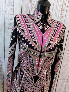 RE-ORDER Black, Light Pink & Silver Showmanship Jacket (Choose Your Size)