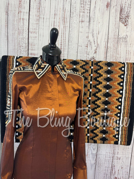 Rust, Black & Tan Day Shirt Set (XS/S)