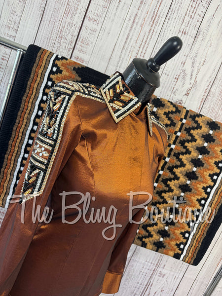 Rust, Black & Tan Day Shirt Set (XS/S)