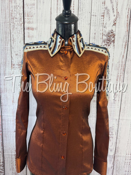 Rust, Blue & Tan Day Shirt Set (XS/S)