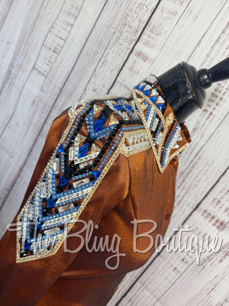 Rust, Blue & Tan Day Shirt Set (XS/S)