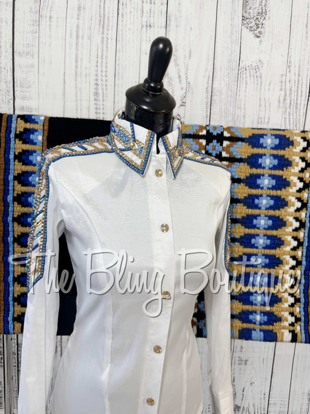 White, Blue & Tan Day Shirt Set (XS/S)