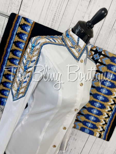 White, Blue & Tan Day Shirt Set (XS/S)