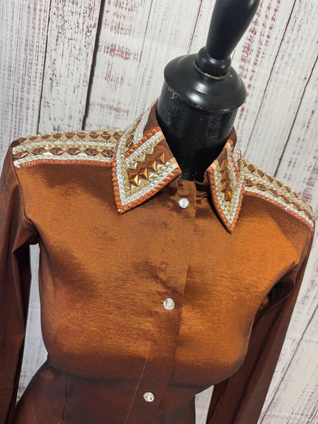 Rust, Tan & White Day Shirt (XS/S) - Used