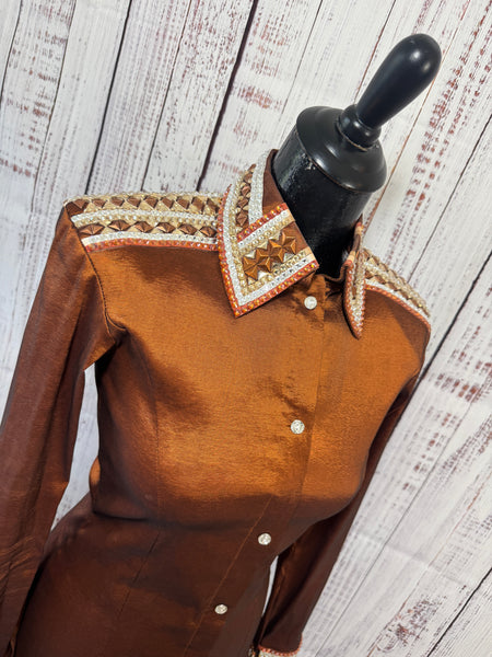 Rust, Tan & White Day Shirt (XS/S) - Used