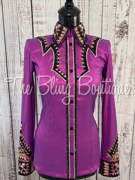 Berry, Copper, Black & Tan Day Shirt Set (Small)
