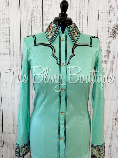 RE-ORDER Mint, Teal, Tan & Bronze Day Shirt Set (Choose Your Size)