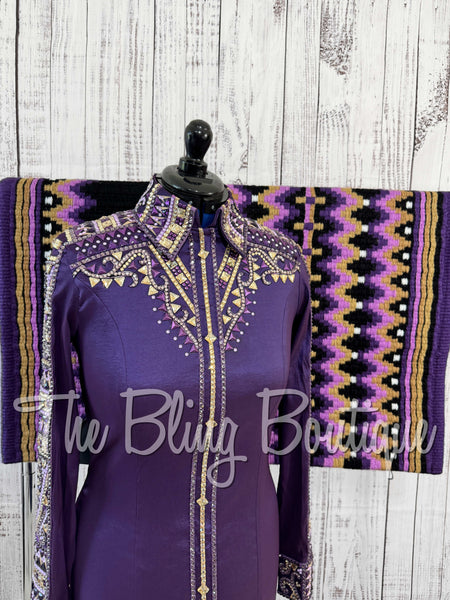 Purple, Tan & Lilac Day Shirt Set (Medium)
