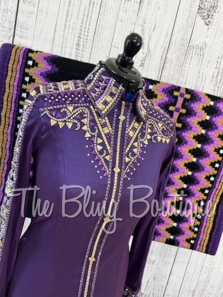 Purple, Tan & Lilac Day Shirt Set (Medium)