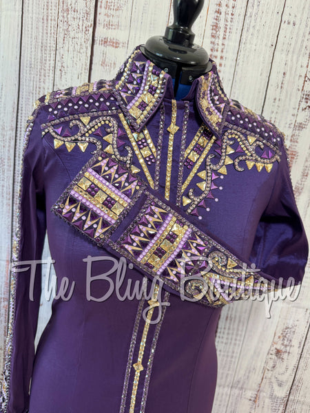 Purple, Tan & Lilac Day Shirt Set (Medium)