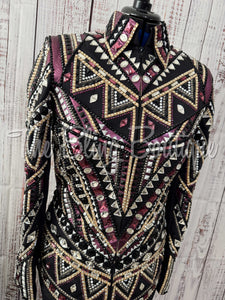 RE-ORDER Black, Plum & Gold Showmanship Jacket (Choose Your Size)