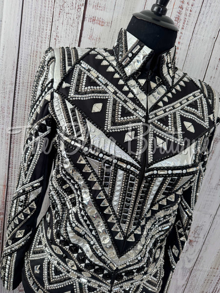 Black, Silver & Gunmetal Showmanship Jacket (XL)