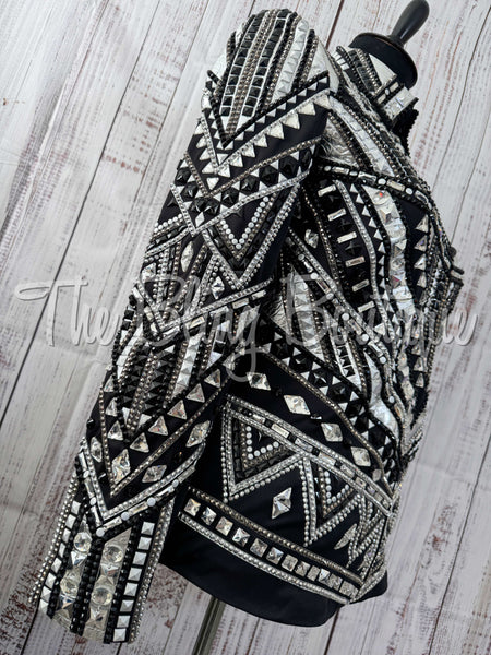 Black, Silver & Gunmetal Showmanship Jacket (XL)