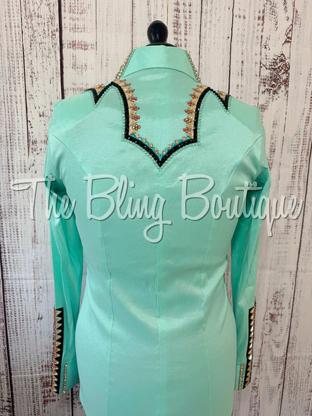 Mint, Teal, Tan & Black Day Shirt Set (Medium)