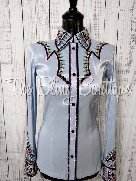 Ice Blue, Periwinkle, Berry & Teal Day Shirt Set (Small)