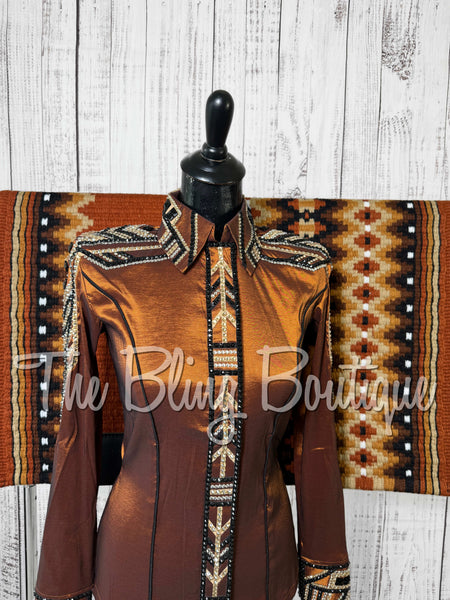 Rust, Tan & Black Day Shirt Set (XS/S)