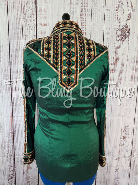 Hunter Green, Tan, Bronze & Black Day Shirt Set (Medium)