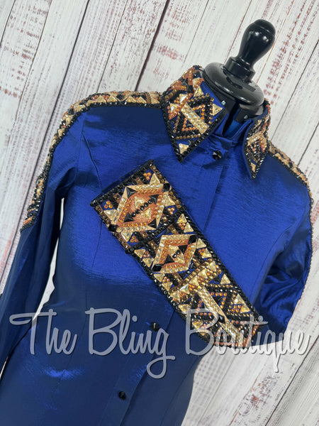 Dark Blue, Rust, Tan & Black Day Shirt Set (Medium)