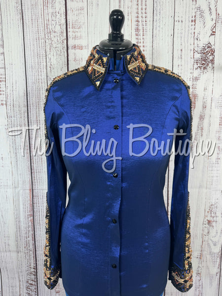 Dark Blue, Rust, Tan & Black Day Shirt Set (Medium)