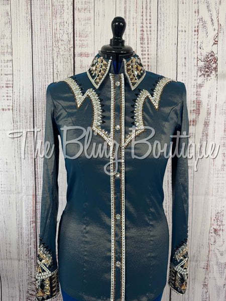 RE-ORDER Smokey Blue, Champagne, Bronze & Black Day Shirt Set (Choose Your Size)