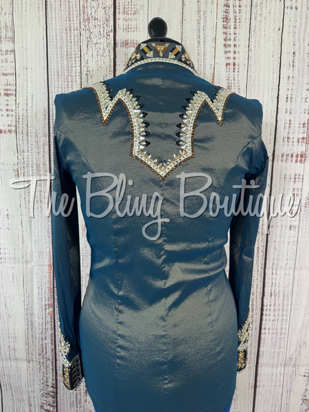RE-ORDER Smokey Blue, Champagne, Bronze & Black Day Shirt Set (Choose Your Size)