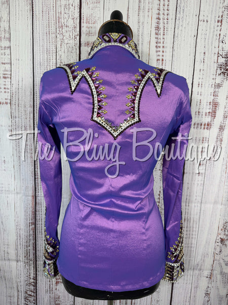 Lavender, Gold & Aubergine Day Shirt Set (Small)