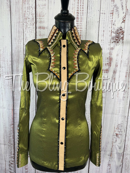 Light Olive Green, Tan & Rust Day Shirt Set (Small)