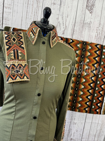 Olive Green Day Shirt Set (M)