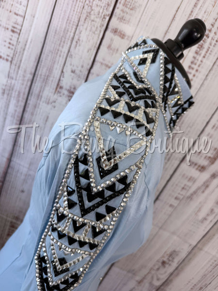 Powder Blue, Black & Grey Day Shirt Set (L)