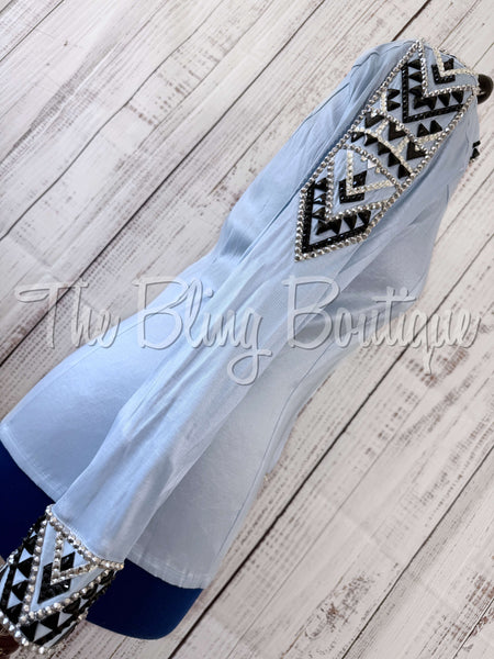 Powder Blue, Black & Grey Day Shirt Set (L)