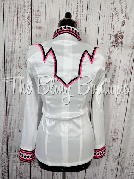 White, Hot Pink & Black Day Shirt Set (Small)