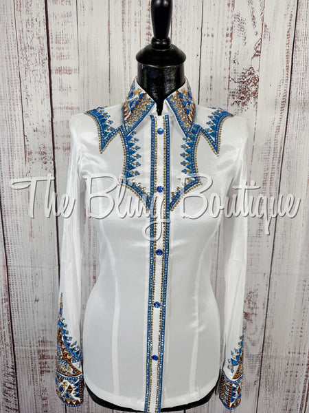 White, Blue, Copper & Tan Day Shirt Set (Small)
