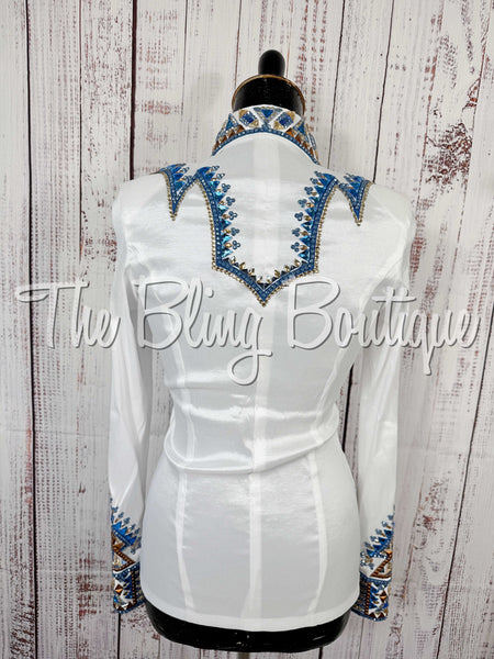 White, Blue, Copper & Tan Day Shirt Set (Small)